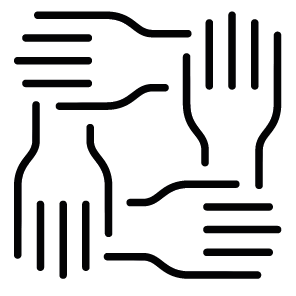 Icoon van verwijzende handen